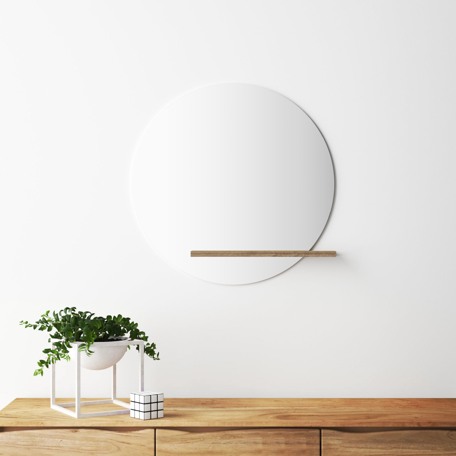 Beacon Flat Wall Mirror with Shelves
