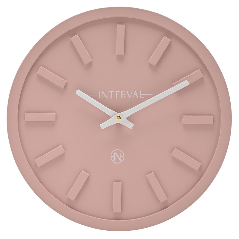 Aleyah Manufactured Wood Wall Clock, Pink 