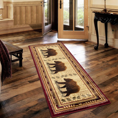 Polypropylène rouge 2 pi Tapis antidérapant X 3