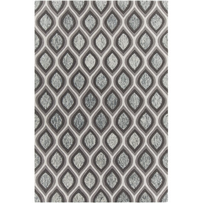 Tapis bleu / crème en laine Delong