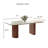 Noaah 71'' Modern Dining Table for 6, Travertine Texture Stone Tabletop, Wood Legs with Solid Wood Veneer