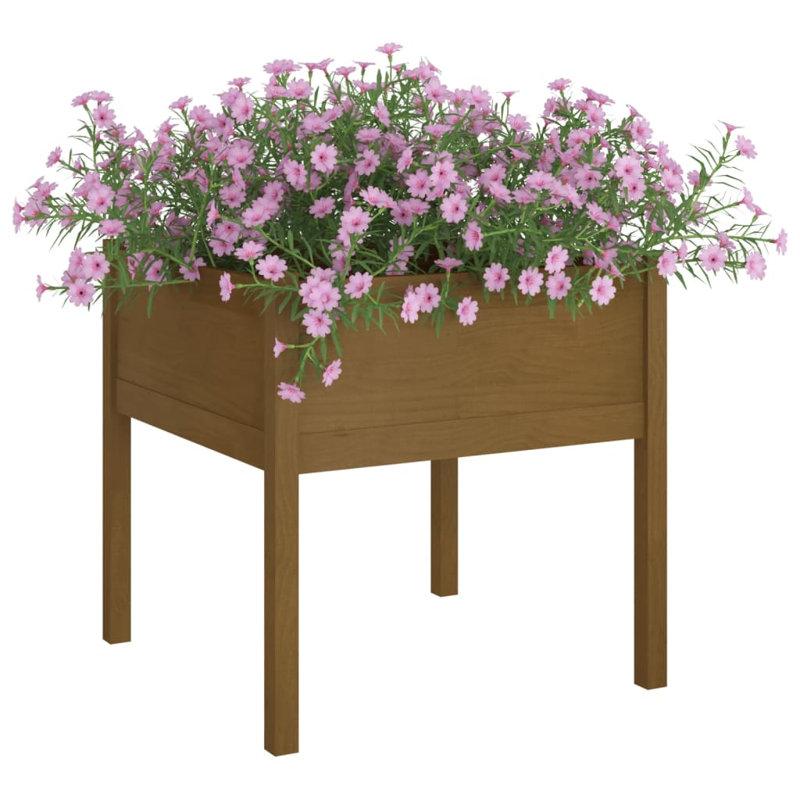 Alasteir Wood Planter Box, Brown, 70cm H x 70cm W x 70cm D