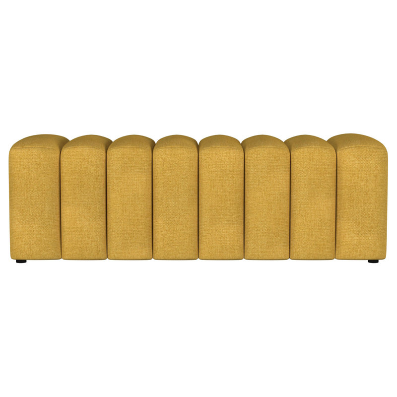 Delsur Mustard Yellow Fabric Upholstered Tufted Accent Bench, Mustard yellow
