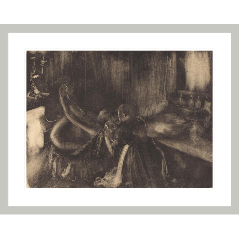 «Woman by a Fireplace» par Edgar Degas, impression giclée encadrée, H 23,47 po x l 29,5 po