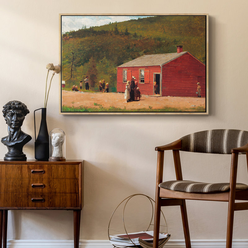 Paysage rétro - L XXVII, 27" H x 41" W x 2" D, Toile naturelle avec cadre flottant