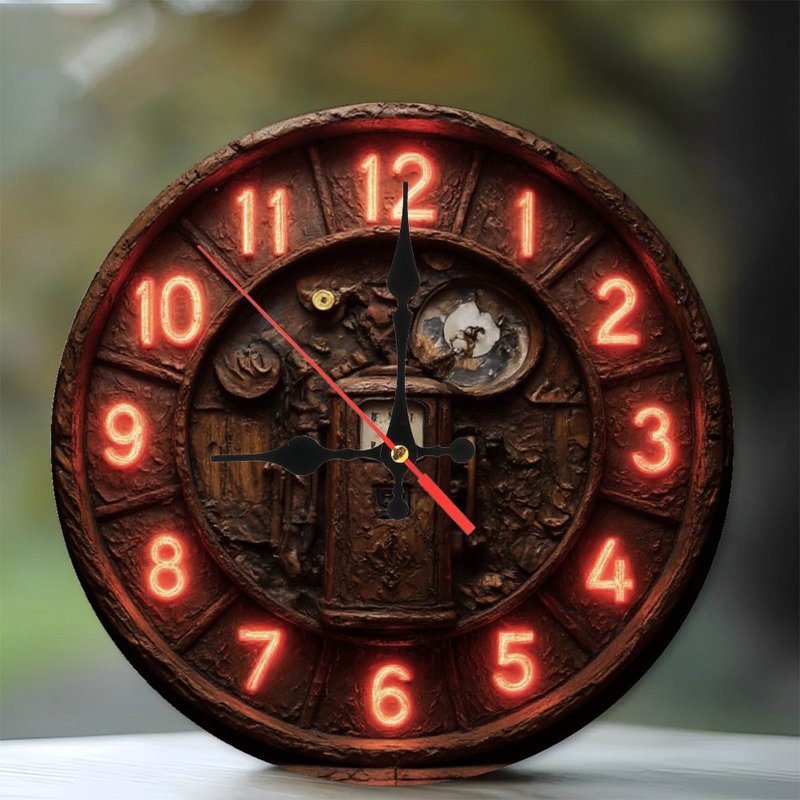 Horloge à pompe à gaz effet néon numérotée Steampunk