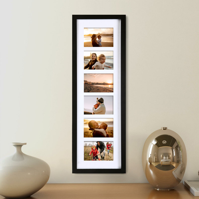 Pierce Manufactured Wood, Glass Picture Frame with Mat, Black