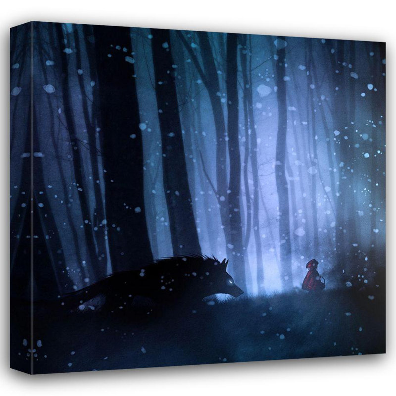 Art sur toile tendu avec galerie Lark Manor ™ Del Grosso, Sebastien: Petit chaperon rouge, H 36 po x l 36 po
