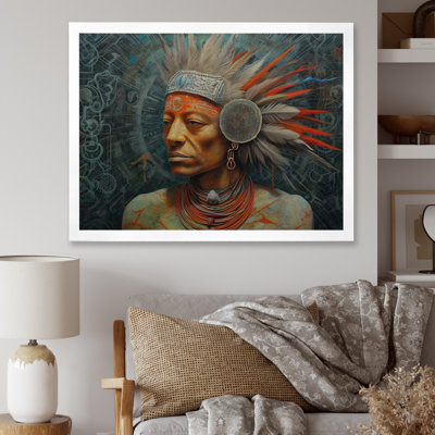 " Native Shaman With Feather Headdress "