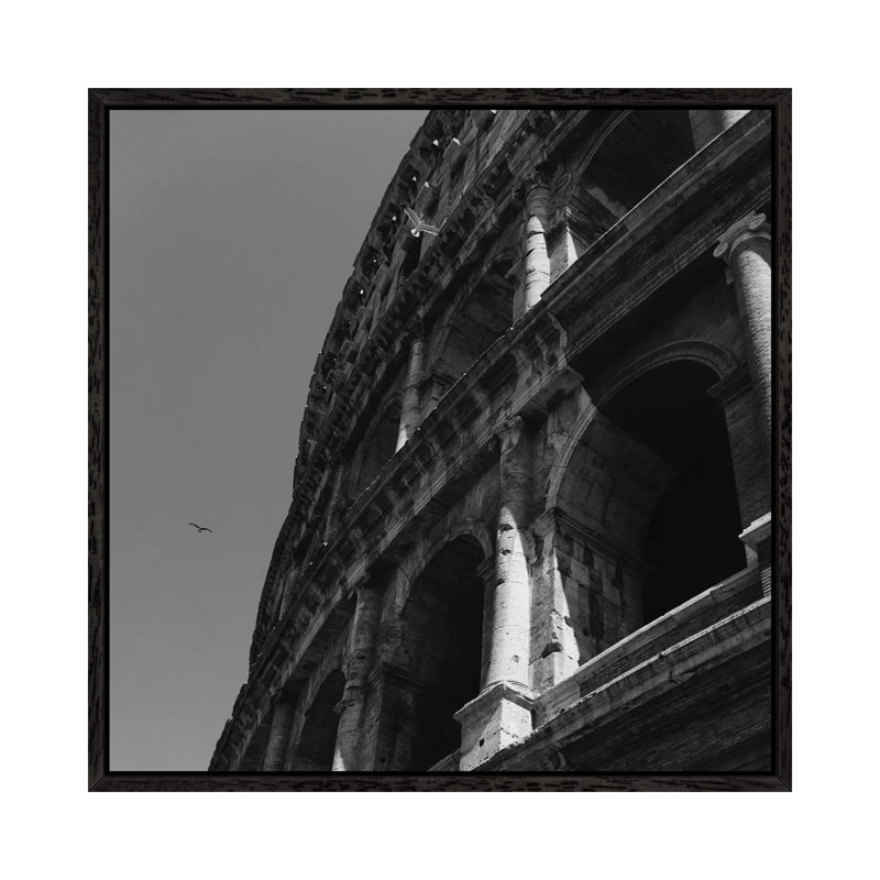Roman Coliseum by Bethany Young - Print on Canvas, 45.72cm H x 45.72cm W x 3.81cm D, Black Framed