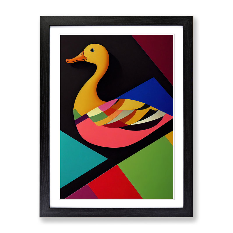 Duck Painting - Picture Frame Print, Black, 64cm H x 46cm W x 2cm D