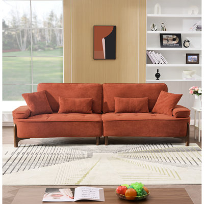 103 pouces de profondeur pour diverses pièces. Oreillers inclus. Siège spacieux. Tissu respirant. Cadre en bois massif. Capacité de charge de 600 livres. Facile à assembler. Rouge brique 3 sièges. 24 eucalyptus en velours nuage