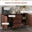 Armoire de rangement rustique brun, 3 tiroirs et 2 armoires, tablettes réglables pour le salon, le vestibule, le rangement de la cuisine, les tiroirs, les tablettes, brun, espace