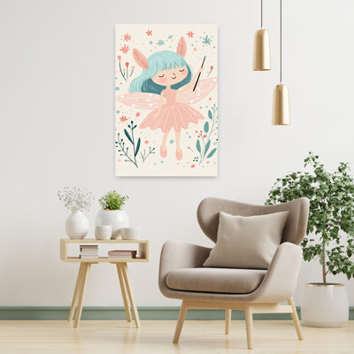 Whimsical Fairyland Dreamy Whimsical Abstract Nature Flower Wall Art Print by Treechild - Wrapped Canvas Print