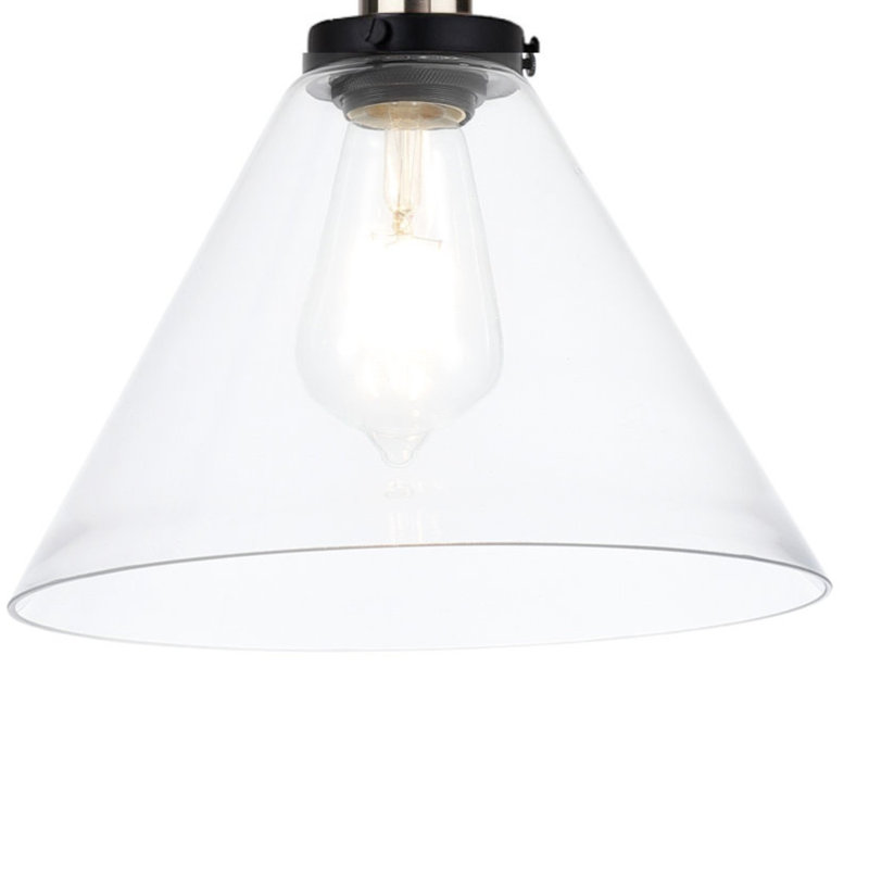 Aadhiran 1 - Light Cone Pendant, Clear, Antique Brass
