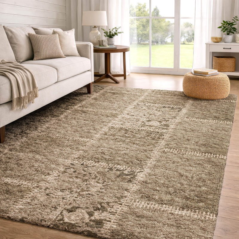 Tapis à poil long de qualité supérieure lavable à la machine ADS635, Brown, 10' x 14'