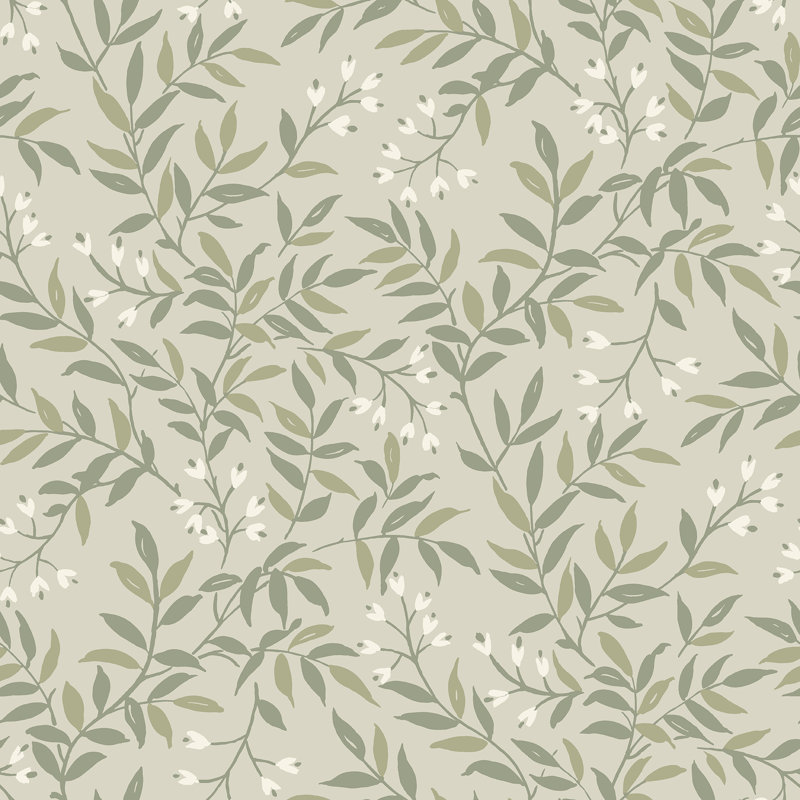 Papier peint Marlowe Farmhouse Vines en herbe 20,5 po de largeur 33 pieds = 56 pieds carrés, Vert