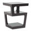Table de bout moderne à 3 niveaux Aryonna au fini noir, H 21,76 po x l 16,97 po x P 16,97 po
