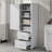 Tall Freestanding Bathroom Storage Cabinet, MDF Painted Finish Organizer with 2 Drawers and Adjustable Shelf