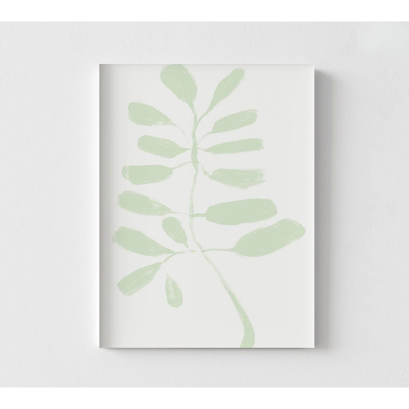 «Soft Sprig Trio I» par June Erica Vess, espace de détente, aquarelle, décoration murale, H 48 po x l 36 po