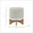 8" CHEVRON PLANTER W/ WOOD STAND, BEIGE