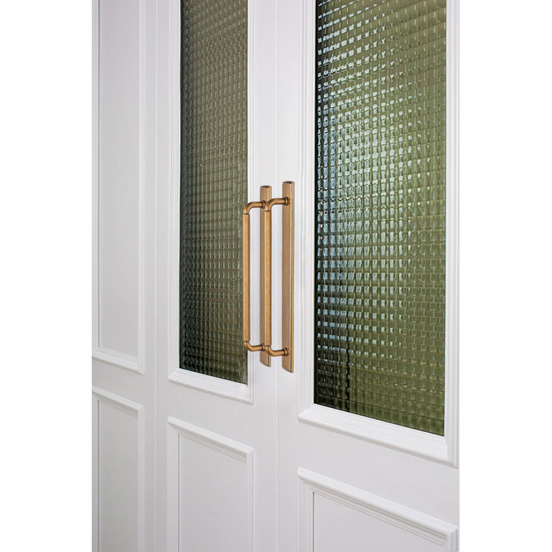 Poignée de bar classique avec contre-plaque (G011), 7 3/5", Laiton antique