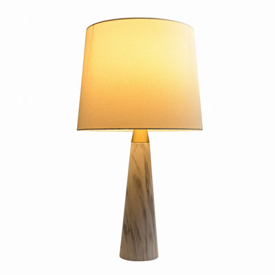 Lampe de table Enclave Hydro White avec interrupteur marche / arrêt et base en faux marbre