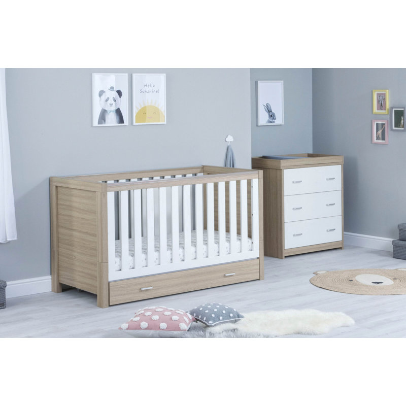 Luno 2 Piece Room Set with Drawer, Oak White