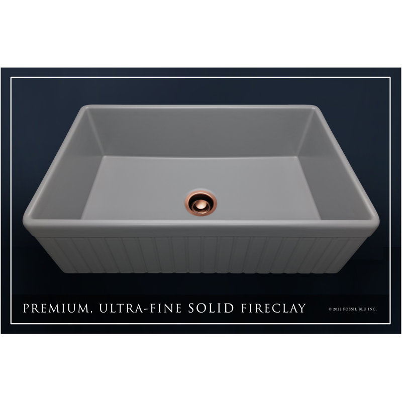 Luxury Solid Fireclay Farmhouse Sink, Antique Copper Accessories