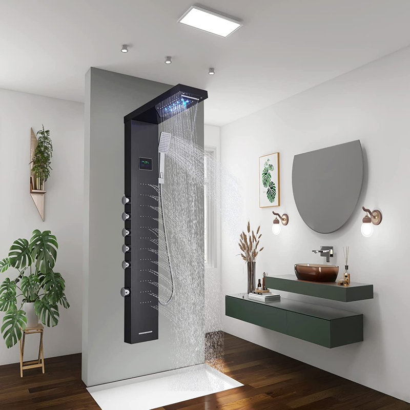 44.8'' Shower Panel with Fixed Shower Head, Matte Black