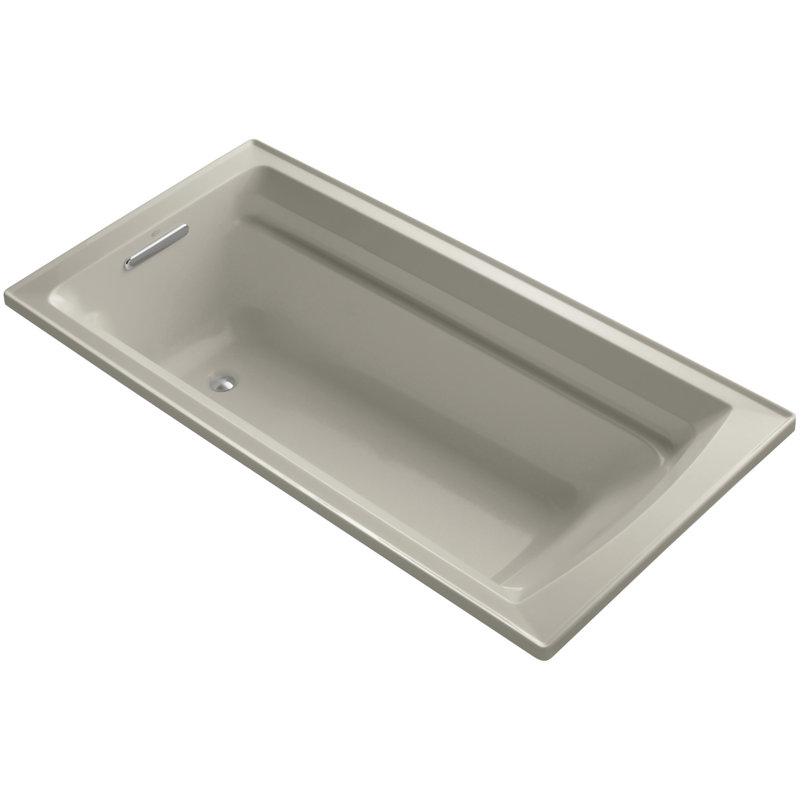 Archer 72" x 36" Drop-in Soaking Acrylic Bathtub with Heated, Sandbar