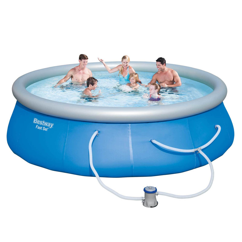 Plastic Round Inflatable Pool 12.6'' H x 27.56'' W x 27.56'' L