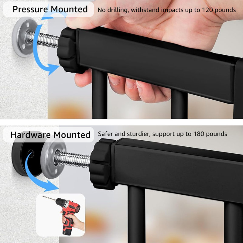 Adjustable Pressure Mounted Pet Gate, 76cm H
