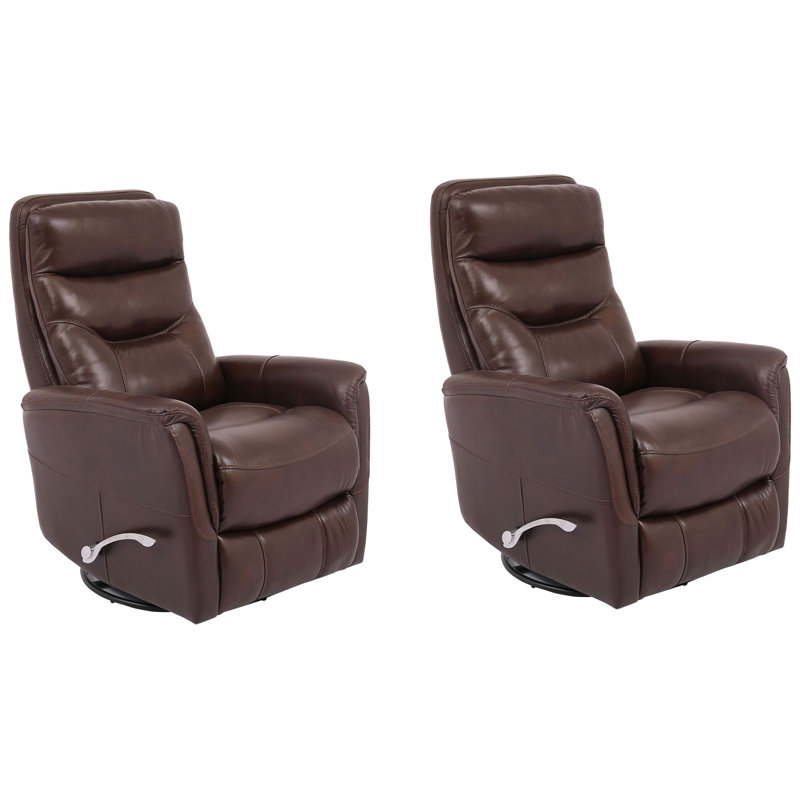 Akeelah 30" W Genuine Leather Manual Swivel Recliner (Set of 2), Robust