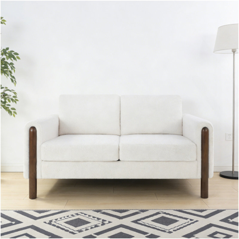 Canapé 2 places Comfy Mid-Century Modern, White