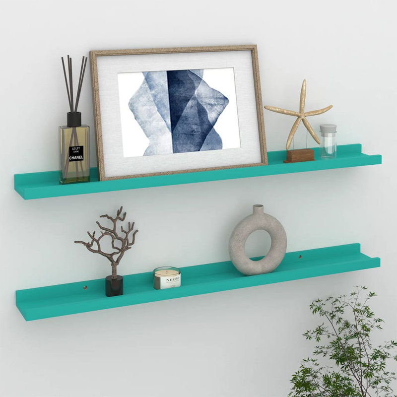 Gracelan 2 Piece Picture Ledge Wall Shelf, Concrete Grey, 3 cm H x 60 cm W x 9 cm D