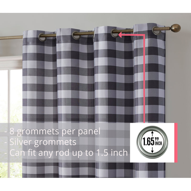 Fallbrook Polyester Light Filtering Curtain, Gray, 54" W x 72" L