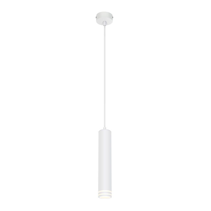 1 - Light Stainless Steel Cylinder Pendant, White