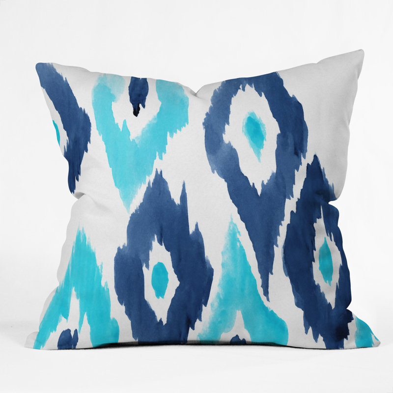 Coussin décoratif bleu ikat natalie baca malibu, 26 po x 26 po