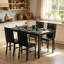 Ensemble de table de salle à manger pour 4 ensembles de cuisine et de salle à manger moderne de 5 pièces, table de cuisine en faux marbre avec 4 chaises en cuir synthétique pour petit espace, coin repas, coin repas, cuisine-363015417-363015416