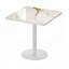 Table de salle à manger carrée en faux marbre avec pieds dorés en titane (31,5 po)