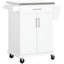 Îlot de cuisine sur roulettes, chariot de cuisine roulant avec comptoir en acier inoxydable, tiroir, porte-serviettes et porte-épices, chariot de rangement utilitaire-390117293