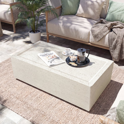 40" Outdoor Rectangle Concrete Coffee Table