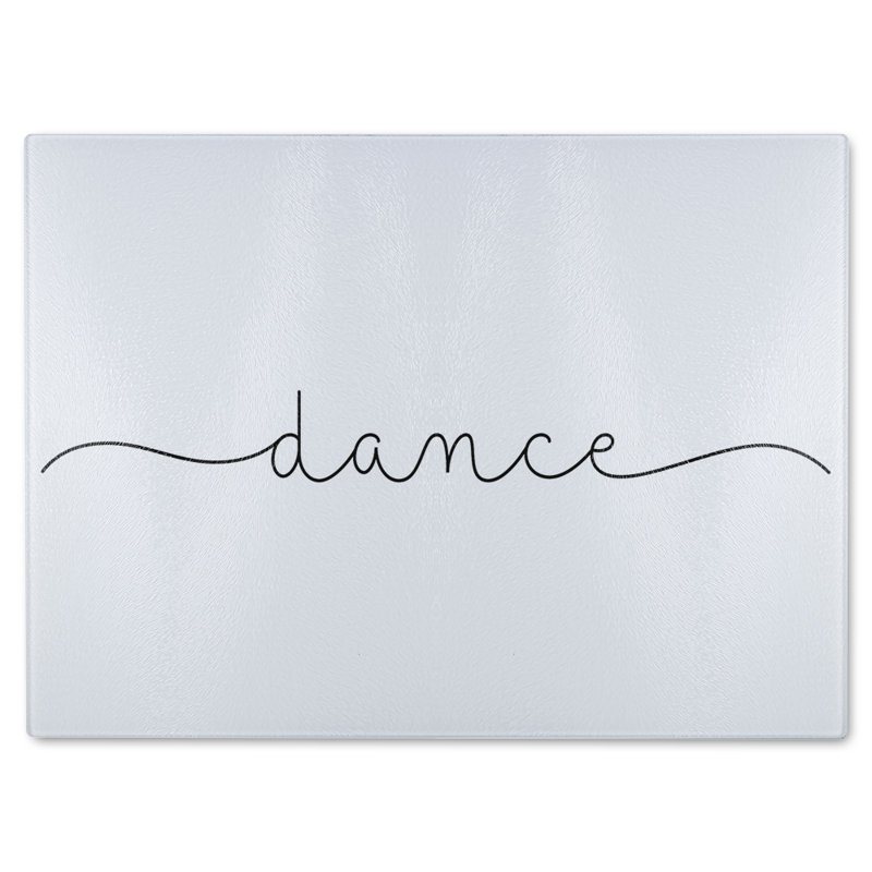 Text Dance Designer Glass Chopping Board