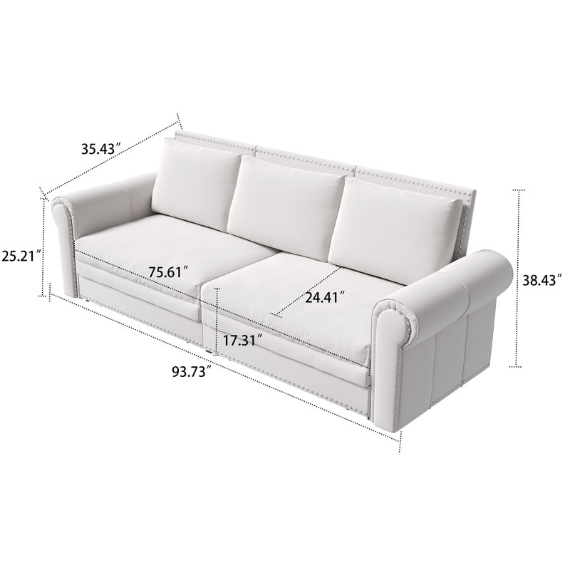Canapé-lit convertible Classic Elegant, Blanc