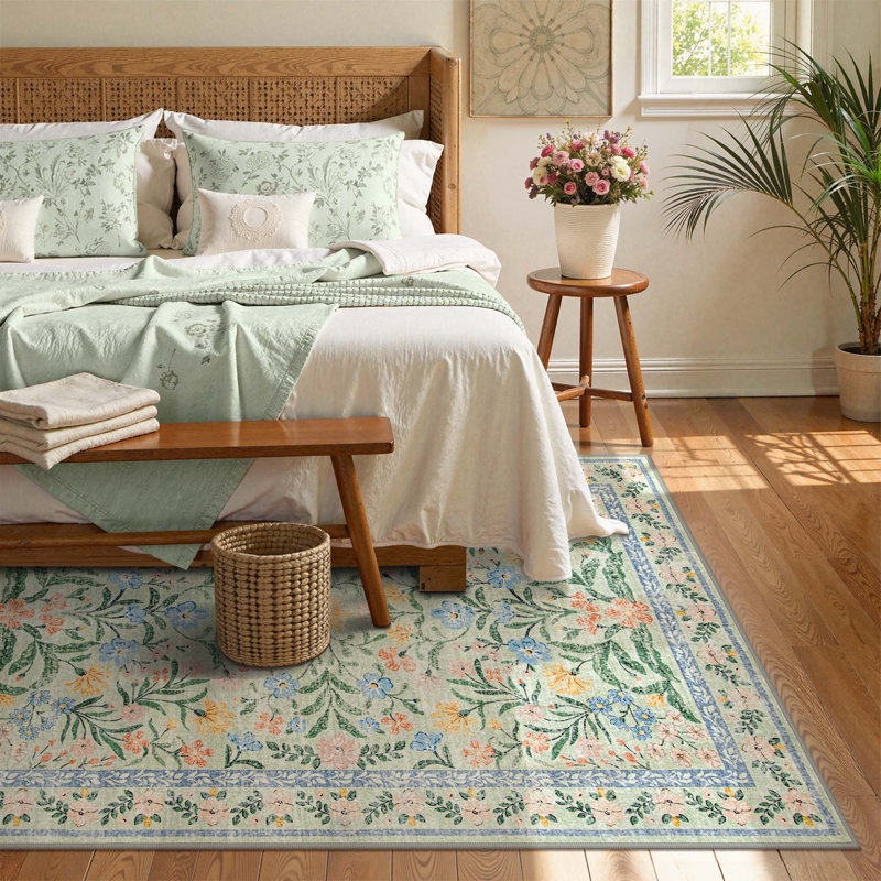  Tapis lavables antidérapants Boho, Rectangle 5 pi x 7 pi