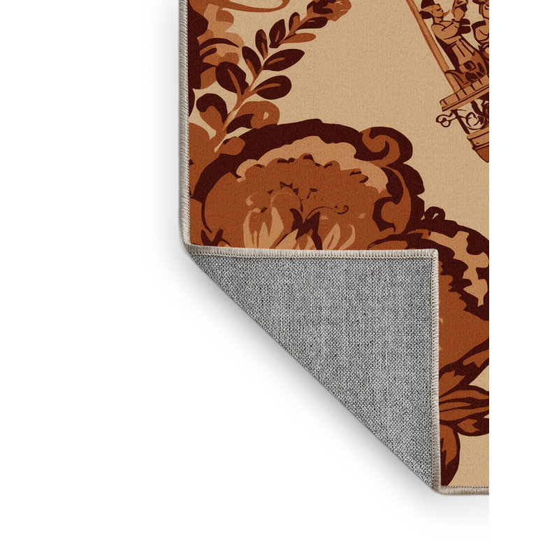 Tapis damassé classique à bande flottante Orfelinda, 2 x 5