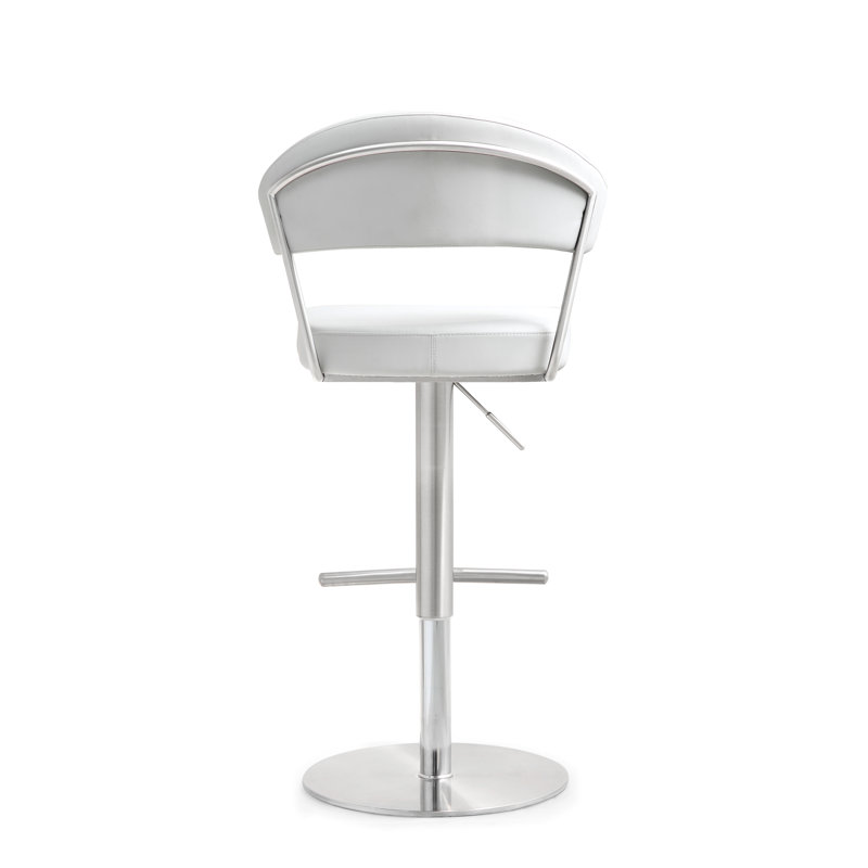 Tabouret pivotant à hauteur réglable Nazife, Blanc
