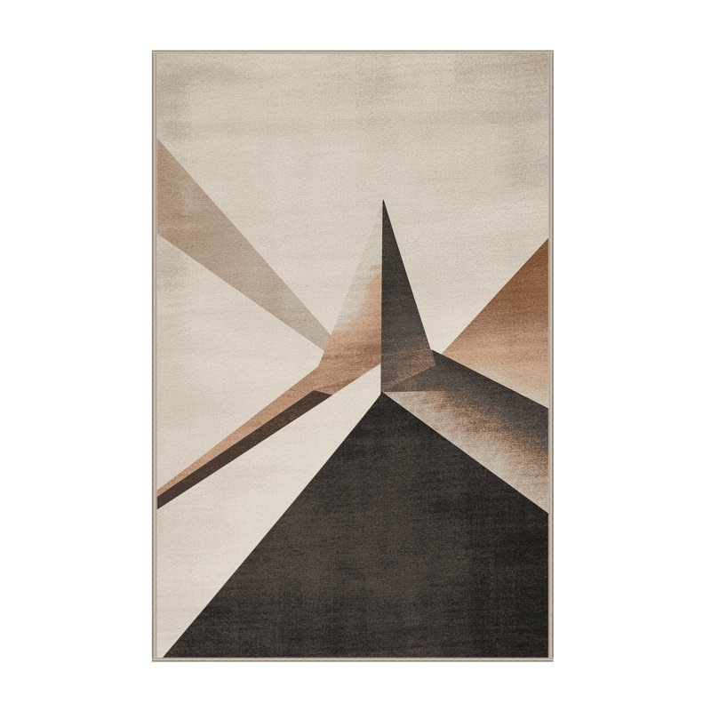 Tapis beige élégant et chic lavable à la machine Marvale, 3 x 5