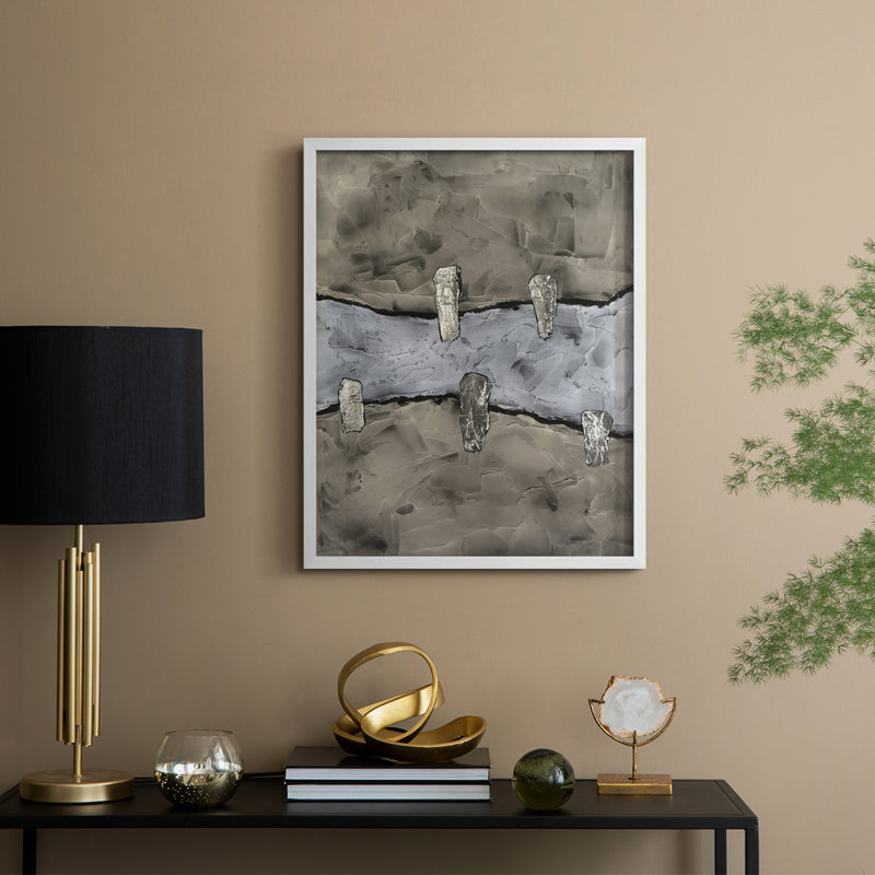 «Stonemasonry II», reproduction encadrée - bois massif, H 15 po x l 12 po, Blanc